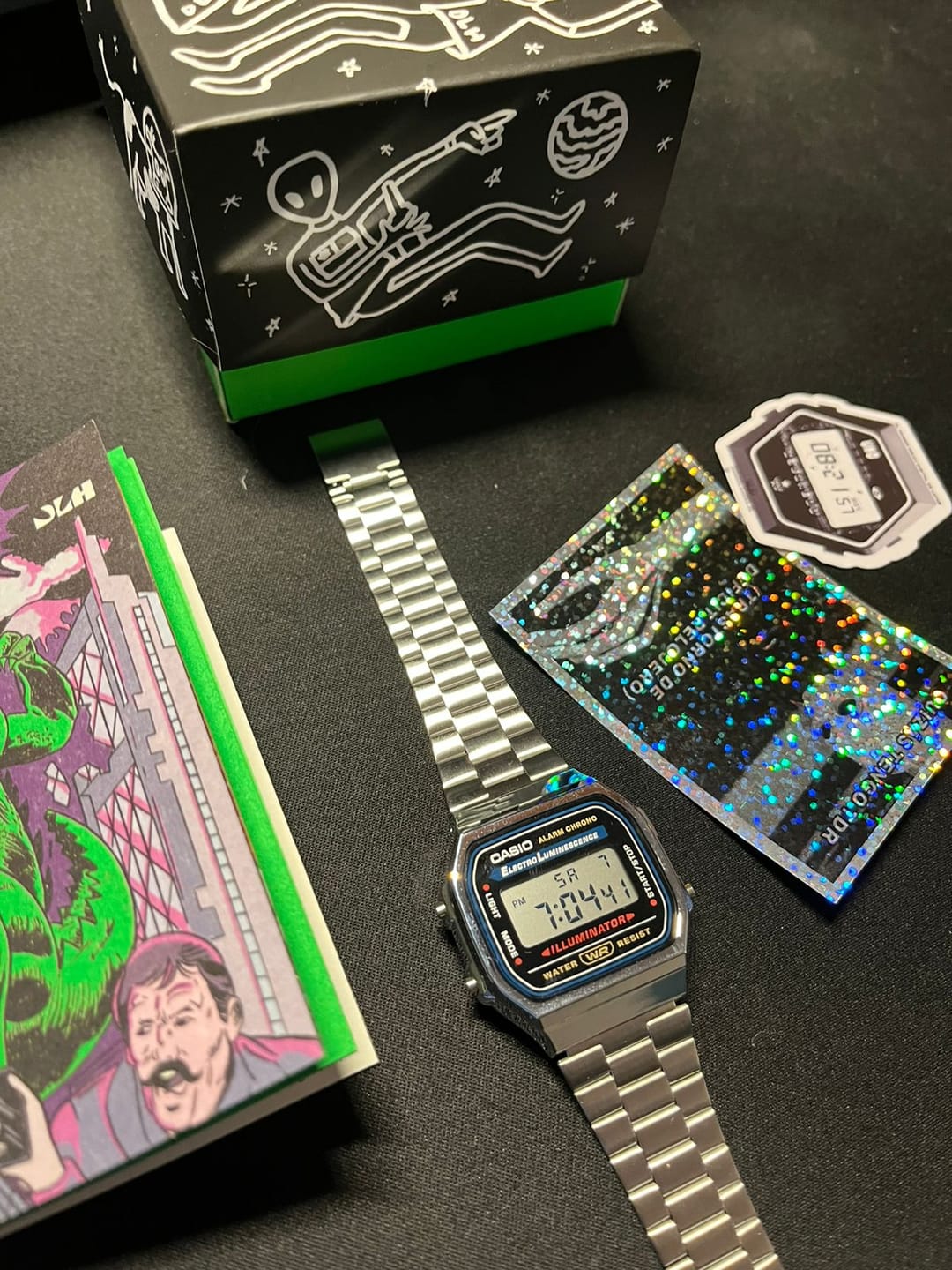 Customer photo review of Reloj Casio Vintage A168WA-1WDF Electroluminescence Plateado