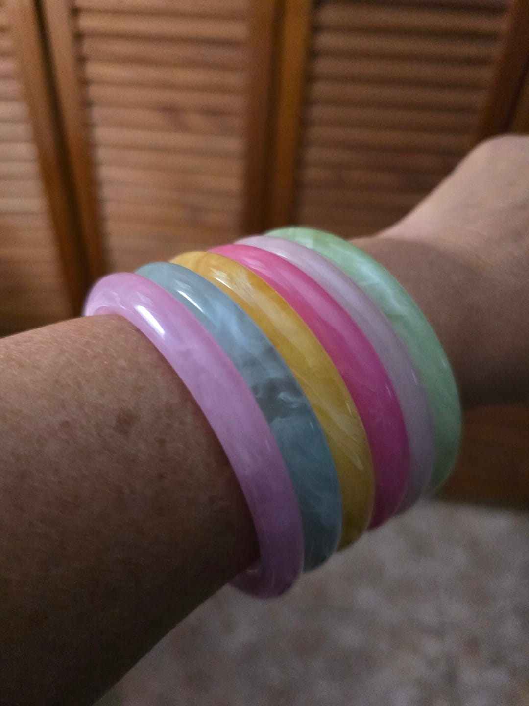 Customer photo review of Tropical Bangles (set of 6)