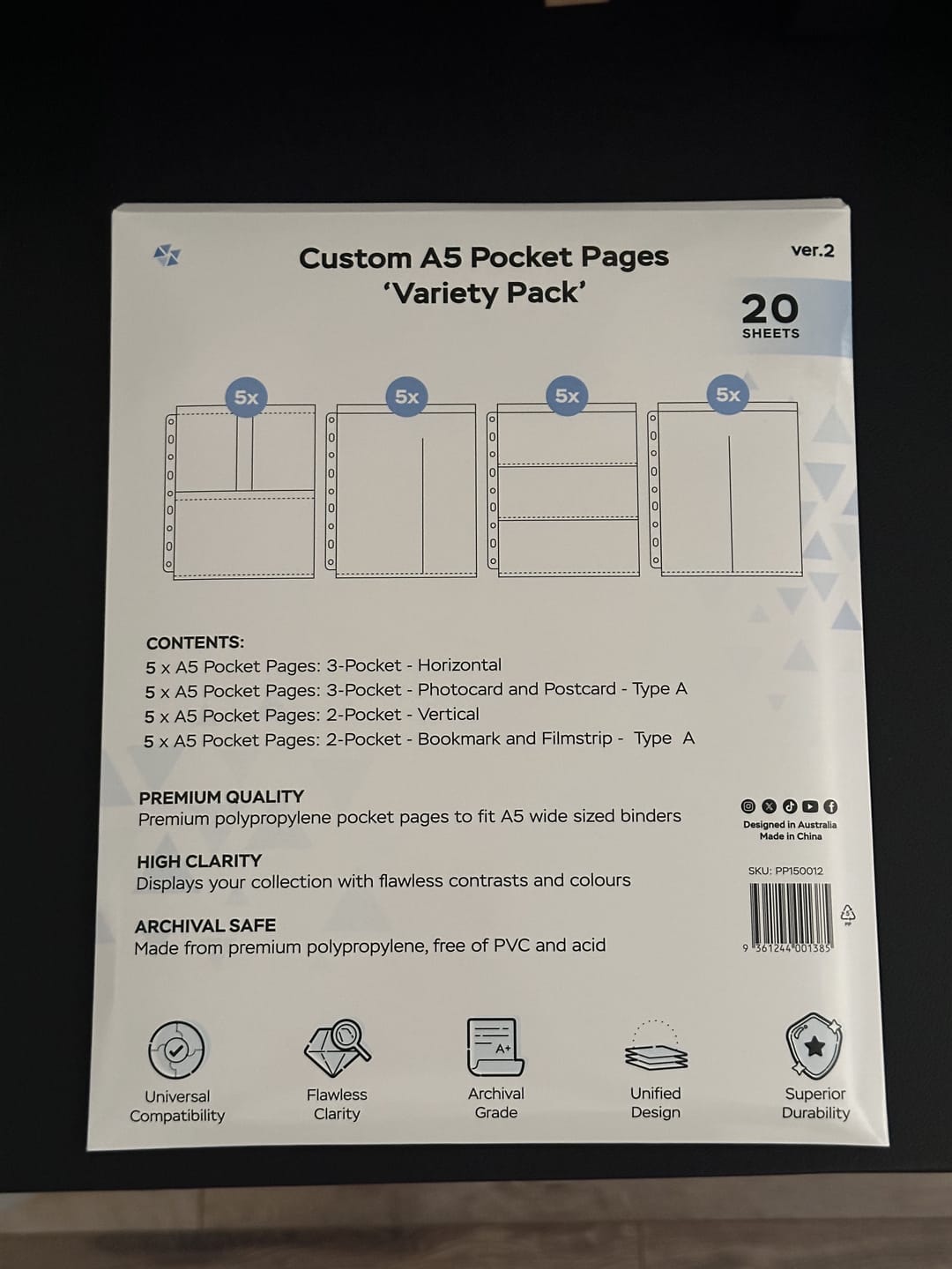 Customer photo review of Custom A5 Pocket Pages - Variety Pack