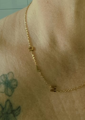 Customer photo review of Custom Sideways Initial Necklace