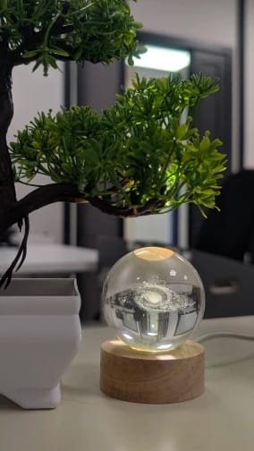Customer photo review of Crystal Space Lamp