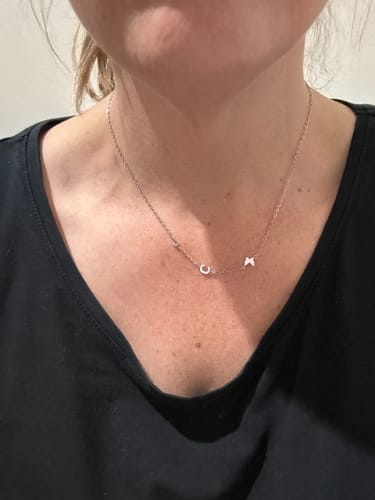 Customer photo review of Custom Sideways Initial Necklace