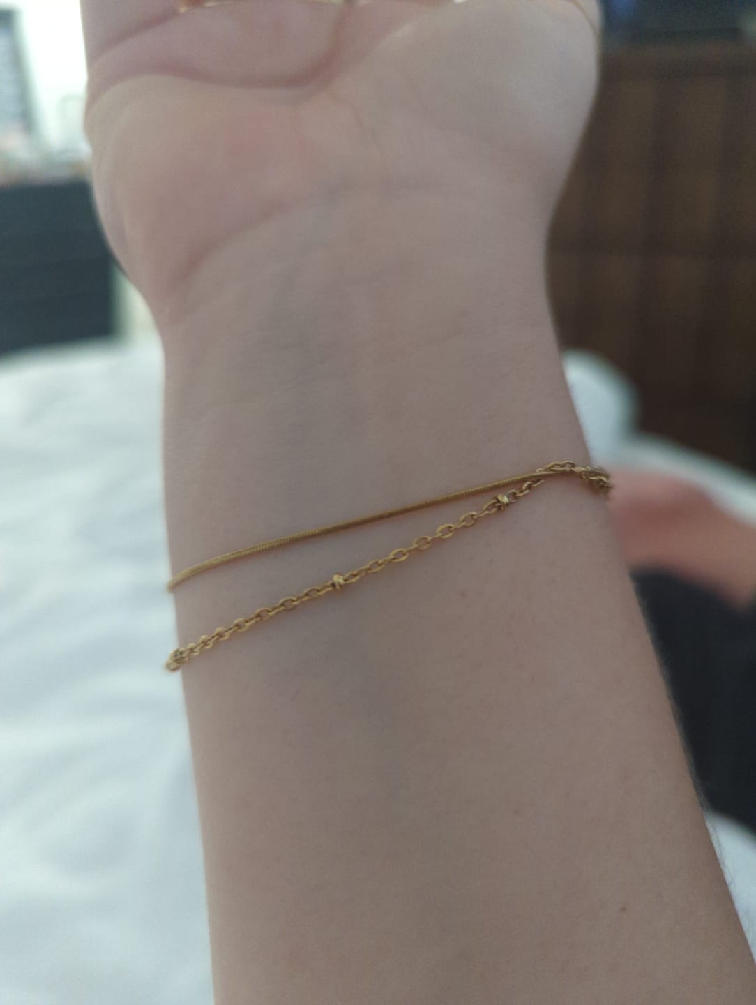Customer photo review of Pia Gold Layered Bracelet