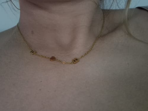 Customer photo review of Custom Sideways Initial Necklace