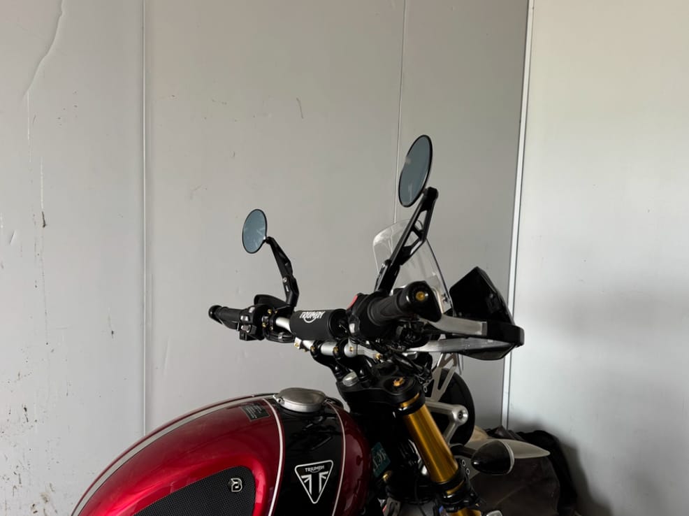 Customer photo review of LOBOO RM01 Round Foldable Mirrors (CNC Aluminum) | Scrambler & Adventure Style | Anti-Glare Lens