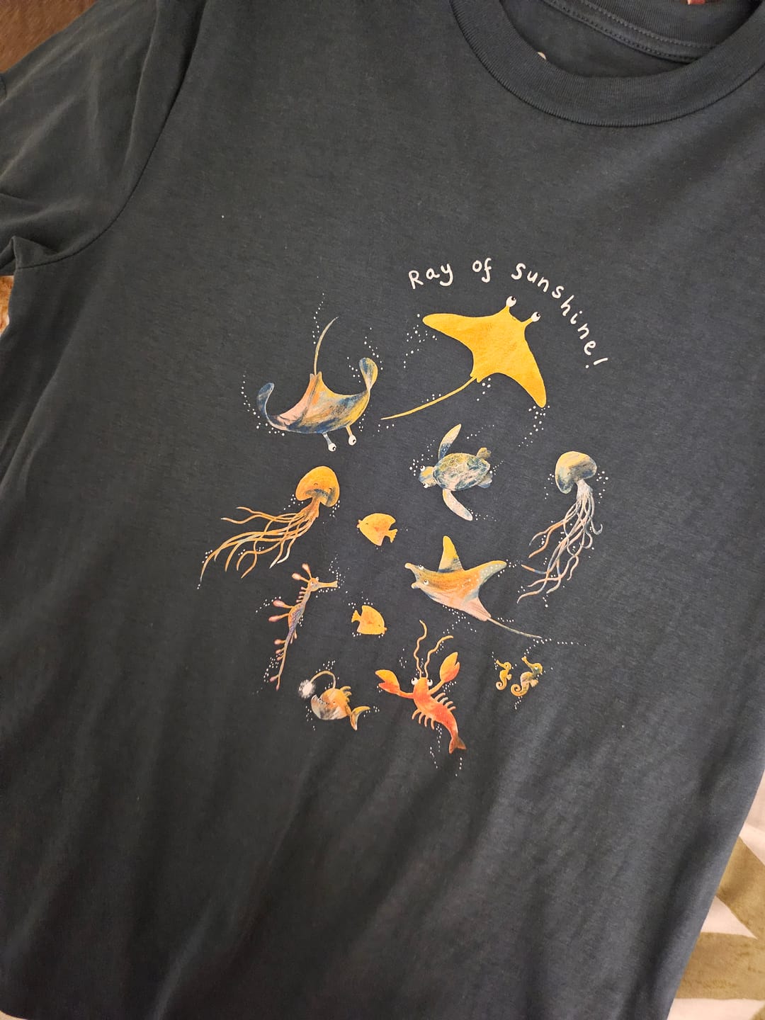 Customer photo review of Ray of sunshine T-shirt, in Stargazer