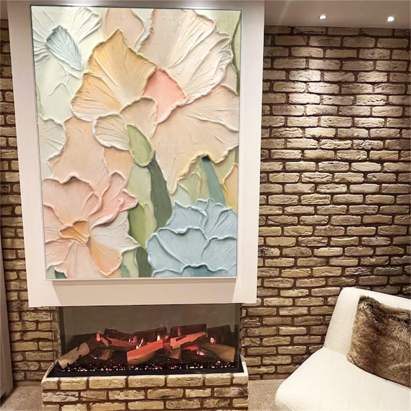 Customer photo review of Colorful Flower Textured Painting Canvas #FP042