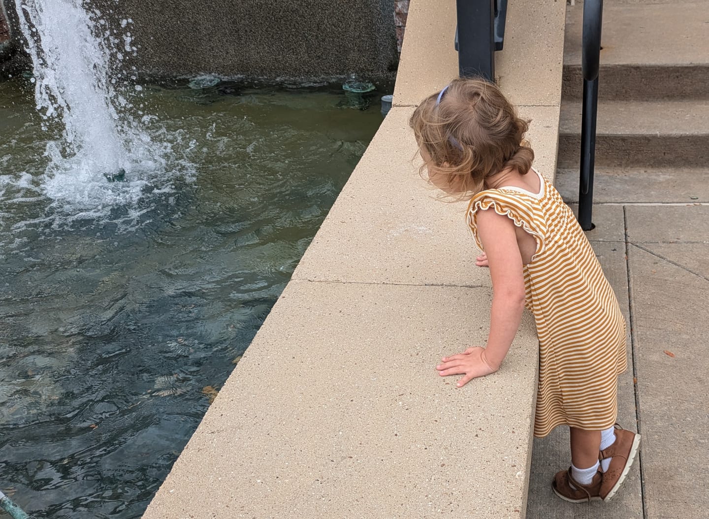 Customer photo review of Gold Striped Frill Dress