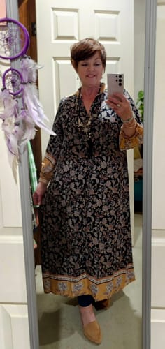 Lisa C. review of Traveller Dress | Mocha Bloom image 1 out of 3