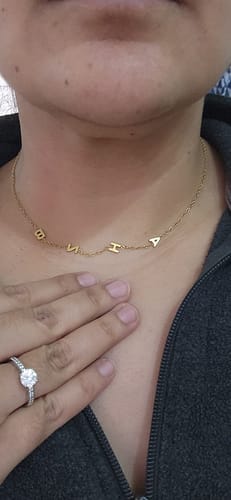 Customer photo review of Custom Sideways Initial Necklace