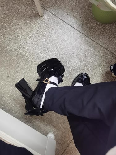 Customer photo review of chunky lolita high heels