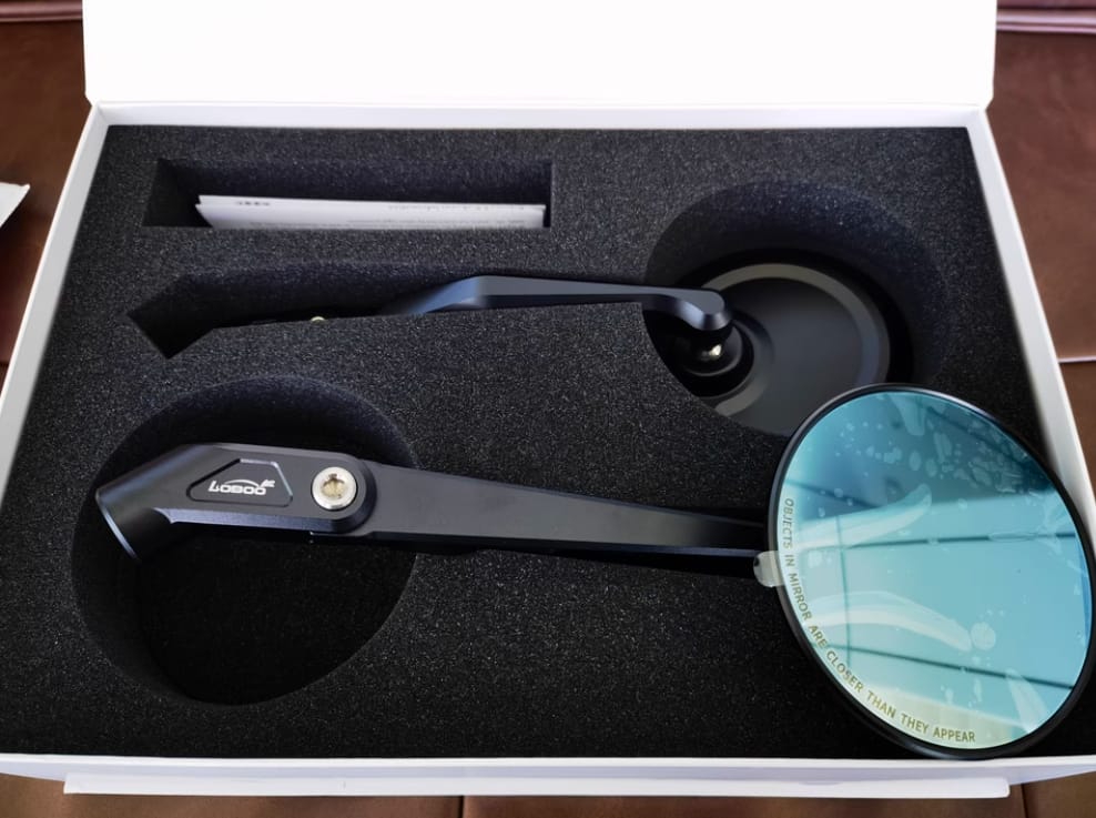 Customer photo review of LOBOO RM01 Round Foldable Mirrors (CNC Aluminum) | Scrambler & Adventure Style | Anti-Glare Lens