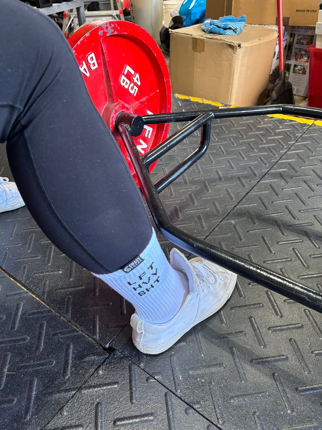 Customer photo review of LFT HVY SHT - Crew Workout Socks