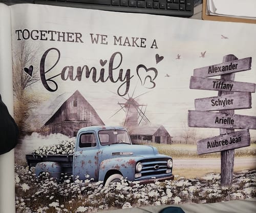 Customer photo review of Family Farmhouse Personalized Gift Old Truck Poster