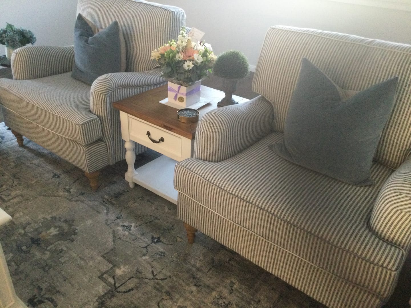 Customer photo review of Madeline Linen Armchair