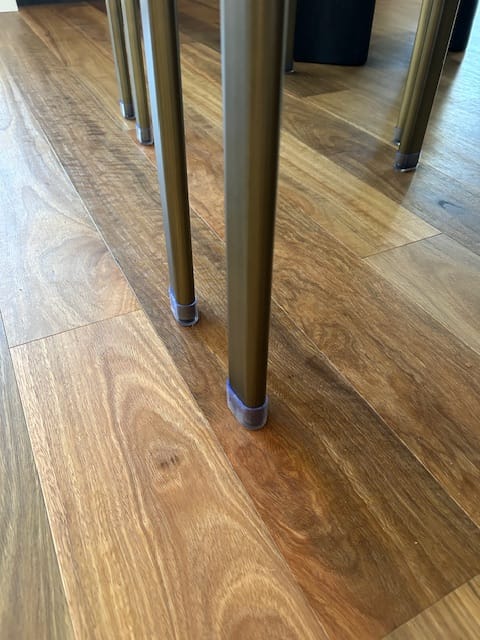 Customer photo review of Oval Felt Silicone Chair Leg Protectors | Extra-Durable Chair Floor Protectors