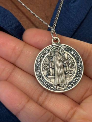 Customer photo review of St Benedict 1" 1/4  Catholic Medal  Exorcism Pendant Blessed By Pope
