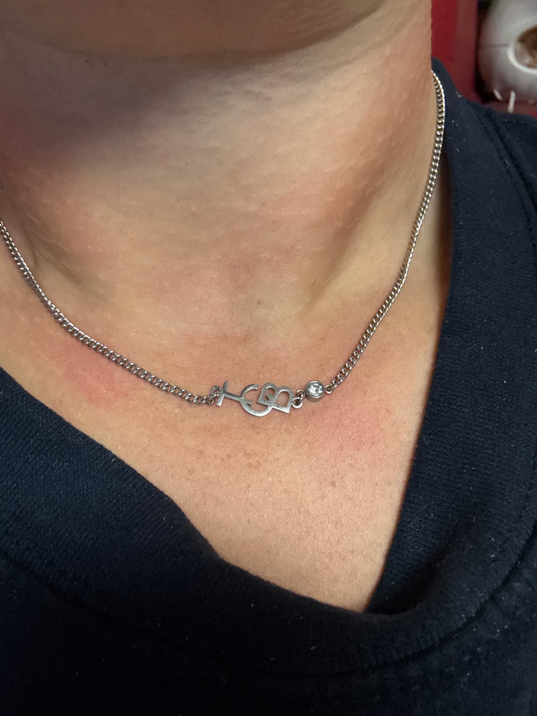 Customer photo review of Connected Initials Necklace