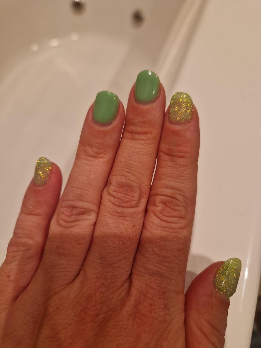 Customer photo review of Green Light Dipping Powder