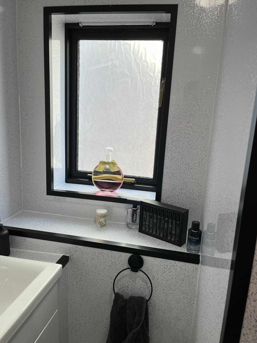 Customer photo review of Premium White Sparkle Gloss Shower Wall Panel – 1M x 2.4M