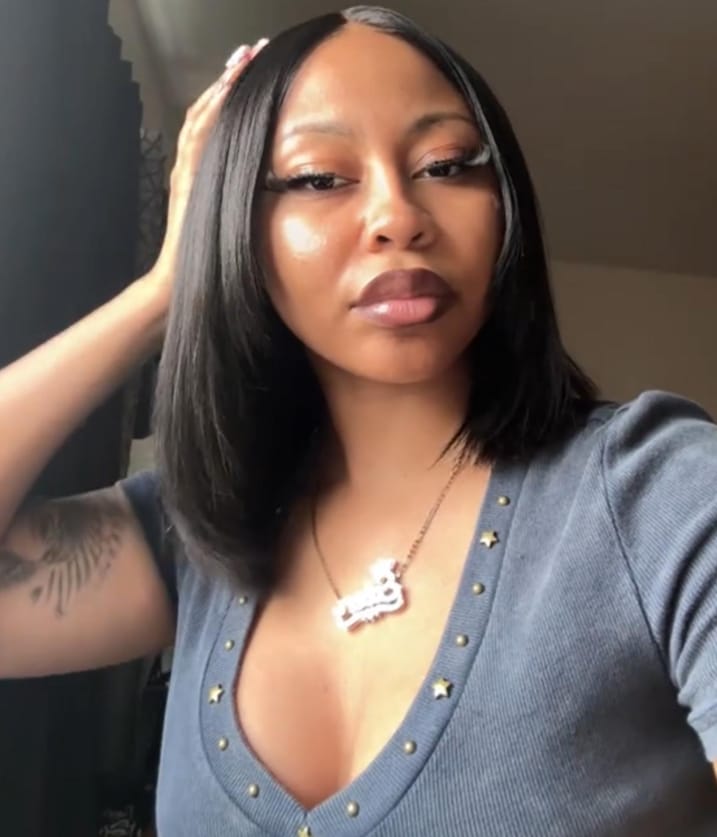 Customer photo review of Wavymy Yaki Straight Layered Cut Silky Bob Wig Upgrade 9x6 T-Part Lace Wig Pre-Plucked Wear Go Glueless Wigs 180% Density