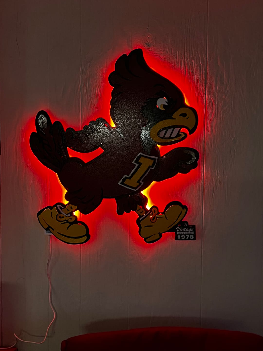 Customer photo review of Iowa State Cyclones VAULT "CY" 3D Vintage Metal Wall Art