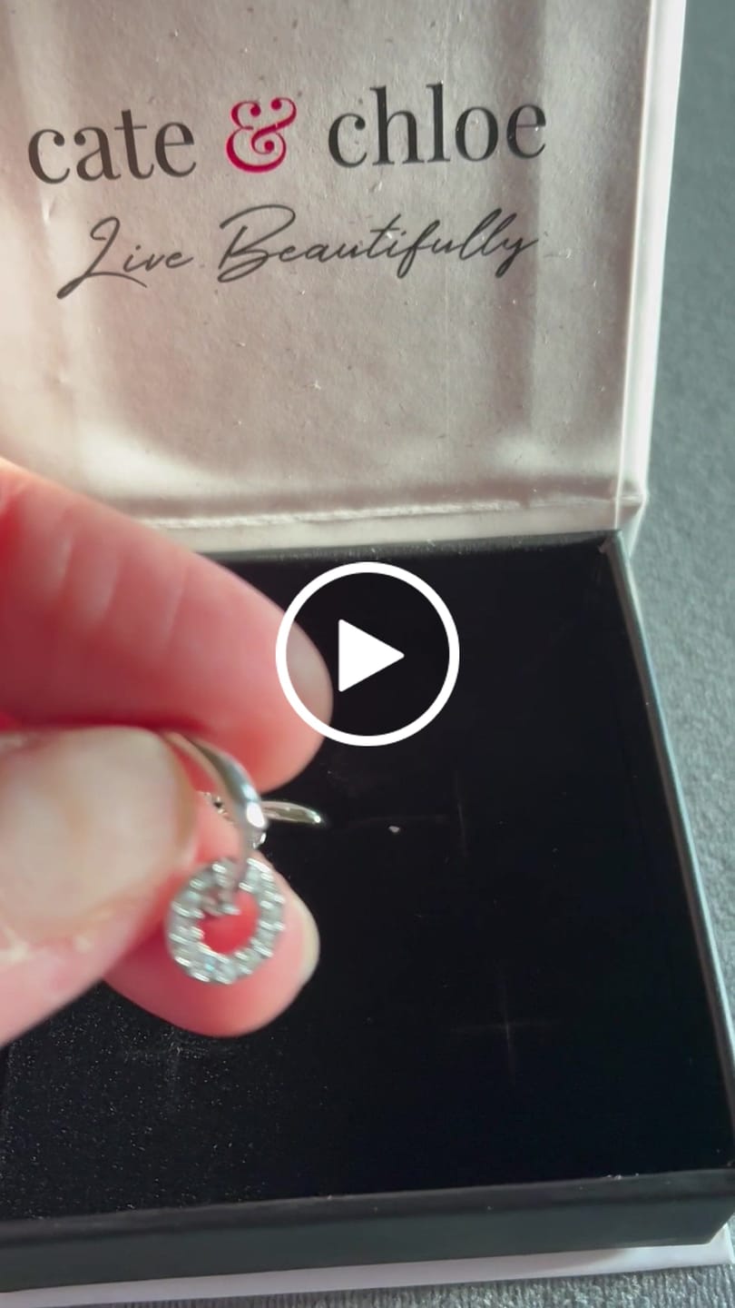 Customer video review of Nala 18k White Gold Plated 14mm Hoop Earrings with Swarovski Crystals