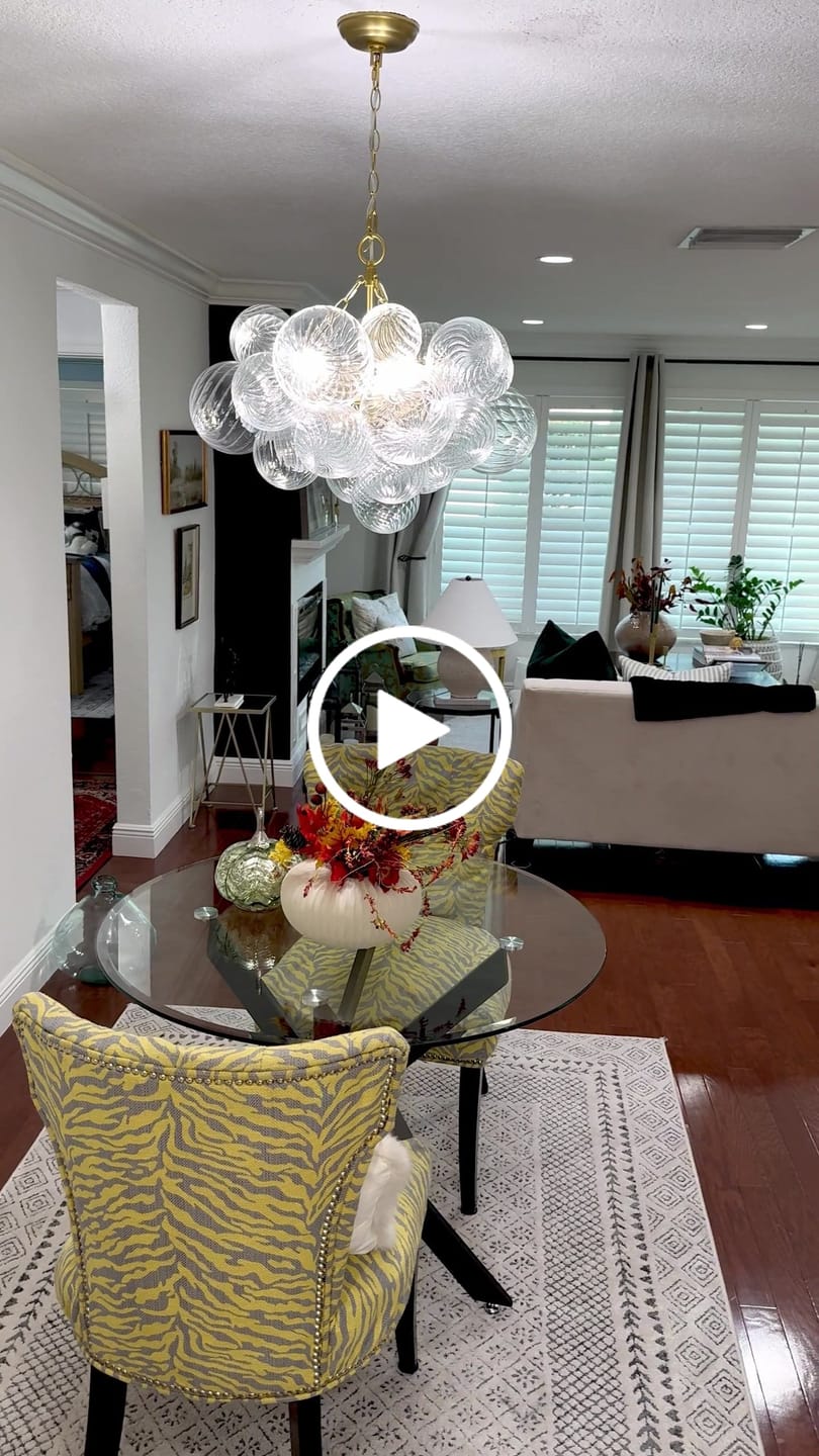 Customer video review of Brass Cluster Ribbed Glass Globe Bubble Chandelier
