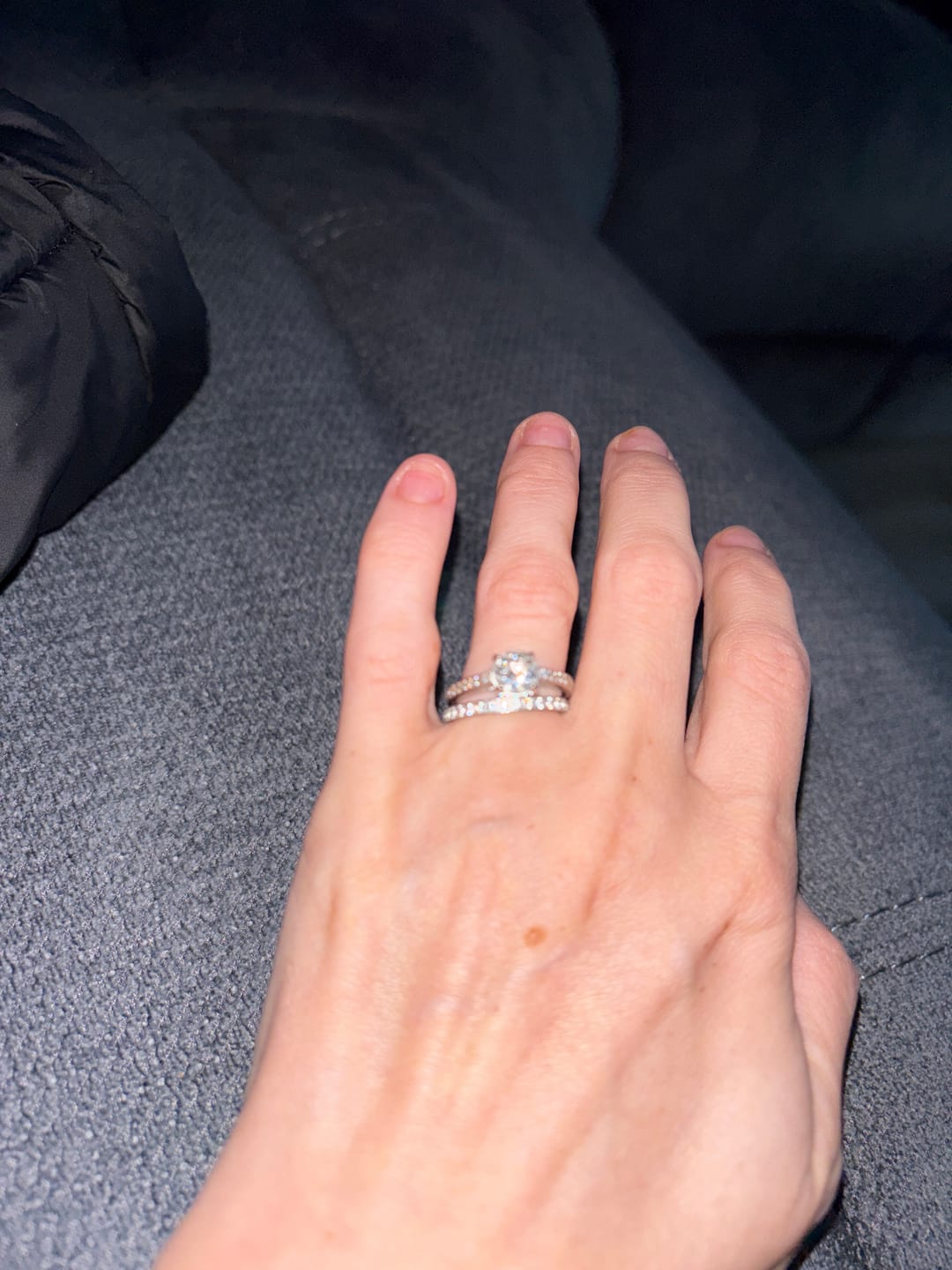 Customer photo review of White Gold 2mm Full Glitz Ring