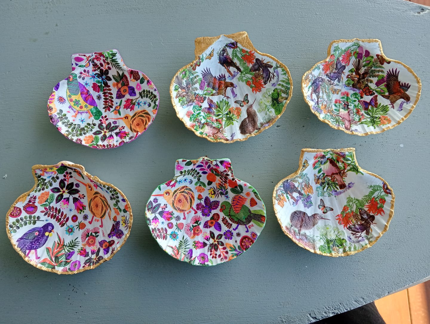 Customer photo review of NZ Map Birds Flowers Napkins