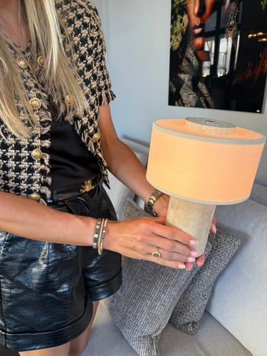 Customer photo review of Auríe Portable Lamp | Calacatta Viola Marmor & Hør | 25 cm