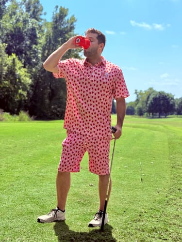 Customer photo review of Men's Golf Set Polo+Shorts Red Solo Cup