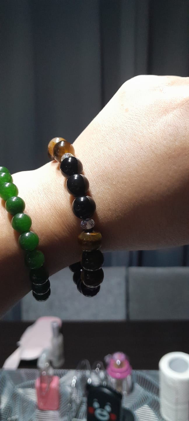 Customer photo review of Swarovski Crystal w/ Tigers Eye and Black Obsidian for Healing, Protection and Luck