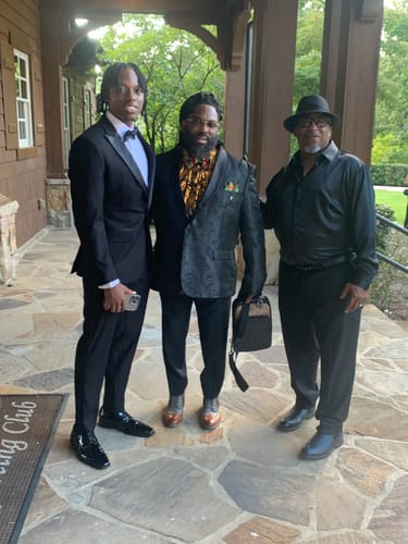 Customer photo review of Barry Wang Wedding Suit Black Paisley Jacquard Blazer with Bowtie