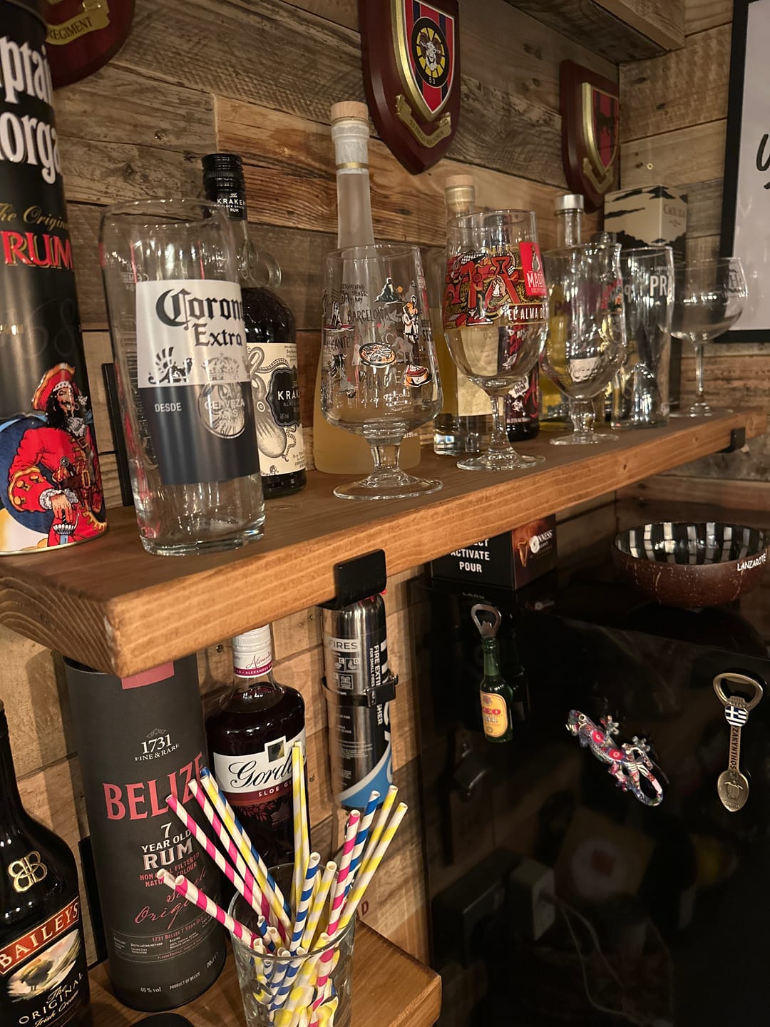 Customer photo review of Rustic Wooden Wall Shelves with Industrial Style Bracket | 22.5cm depth