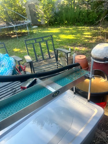 Customer photo review of 6" Highbanker Hopper for Sluice Box | Gold Mining Equipment