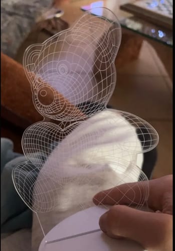 Customer photo review of Lampa cu Iluzie 3D Ursuleț – Cadoul Perfect pentru Îndrăgostiți și Camerele Copiilor