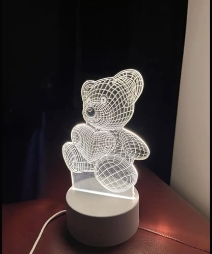 Customer photo review of Lampa cu Iluzie 3D Ursuleț – Cadoul Perfect pentru Îndrăgostiți și Camerele Copiilor