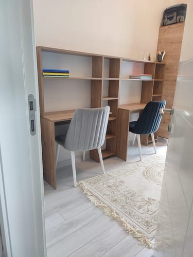 Customer photo review of Rani HA104 Kitaplıklı Raflı Bilgisayar Çalışma Masası Sepet Ceviz