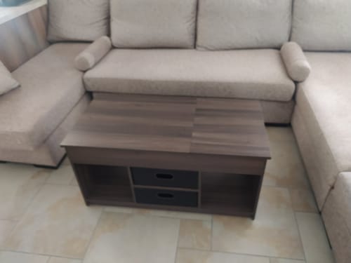 Customer photo review of Τραπεζάκι Σαλονιού Με Ρυθμιζόμενο Ύψος Βοηθητικό Τραπέζι Καθιστικού Καναπέ Διάφορα Χρώματα LC-T210W01