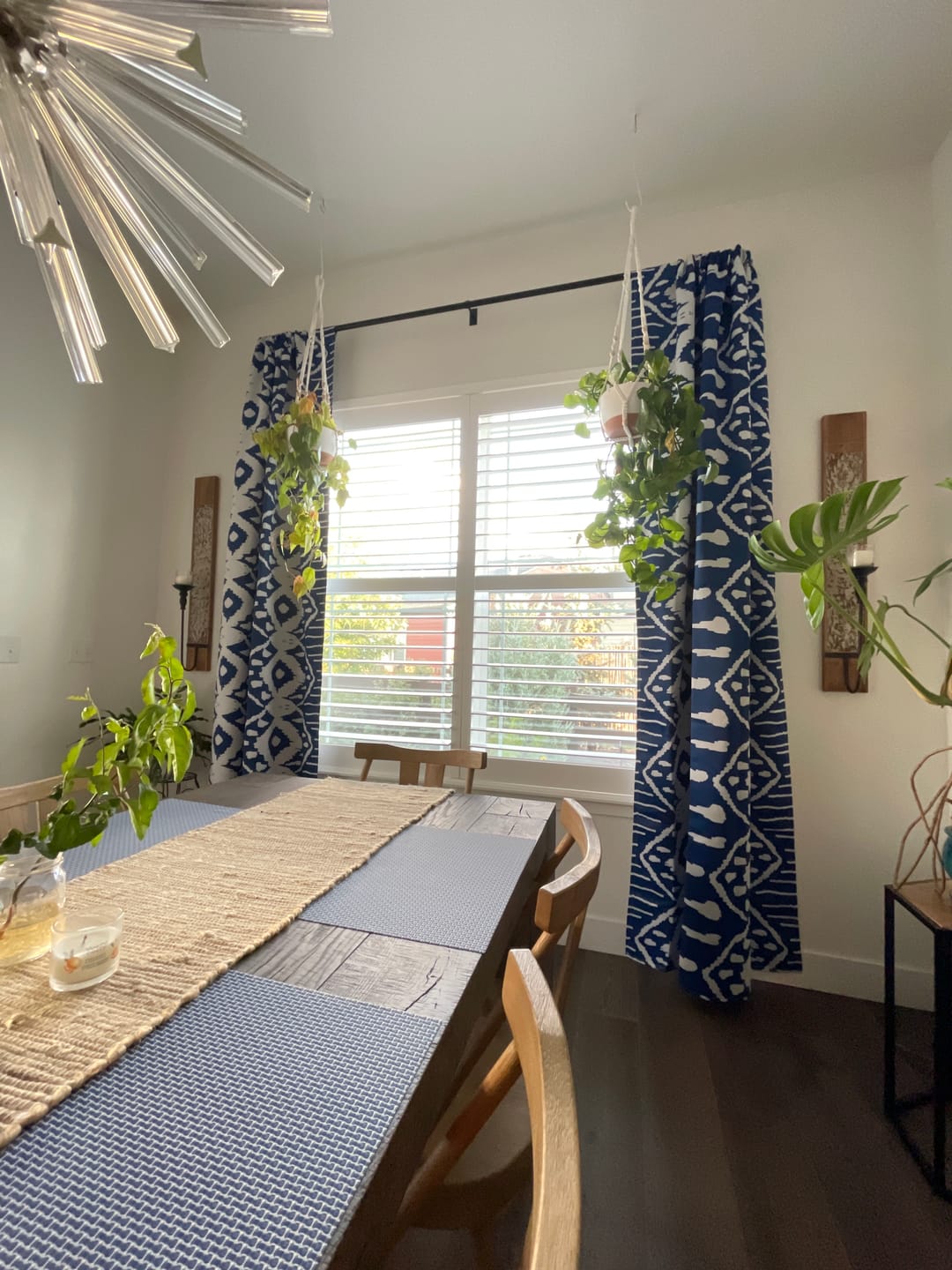 Customer photo review of Wabi Sabi Shibori Japanese Print Blue Blackout Window Curtain KASEEM