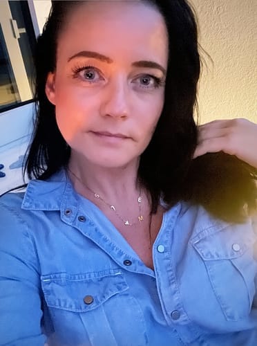 Customer photo review of Custom Sideways Initial Necklace