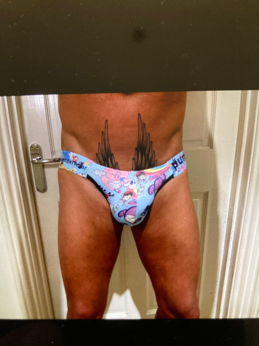 Customer photo review of 2 Pack Men's Cartoon High-Cut Breathable Bikini