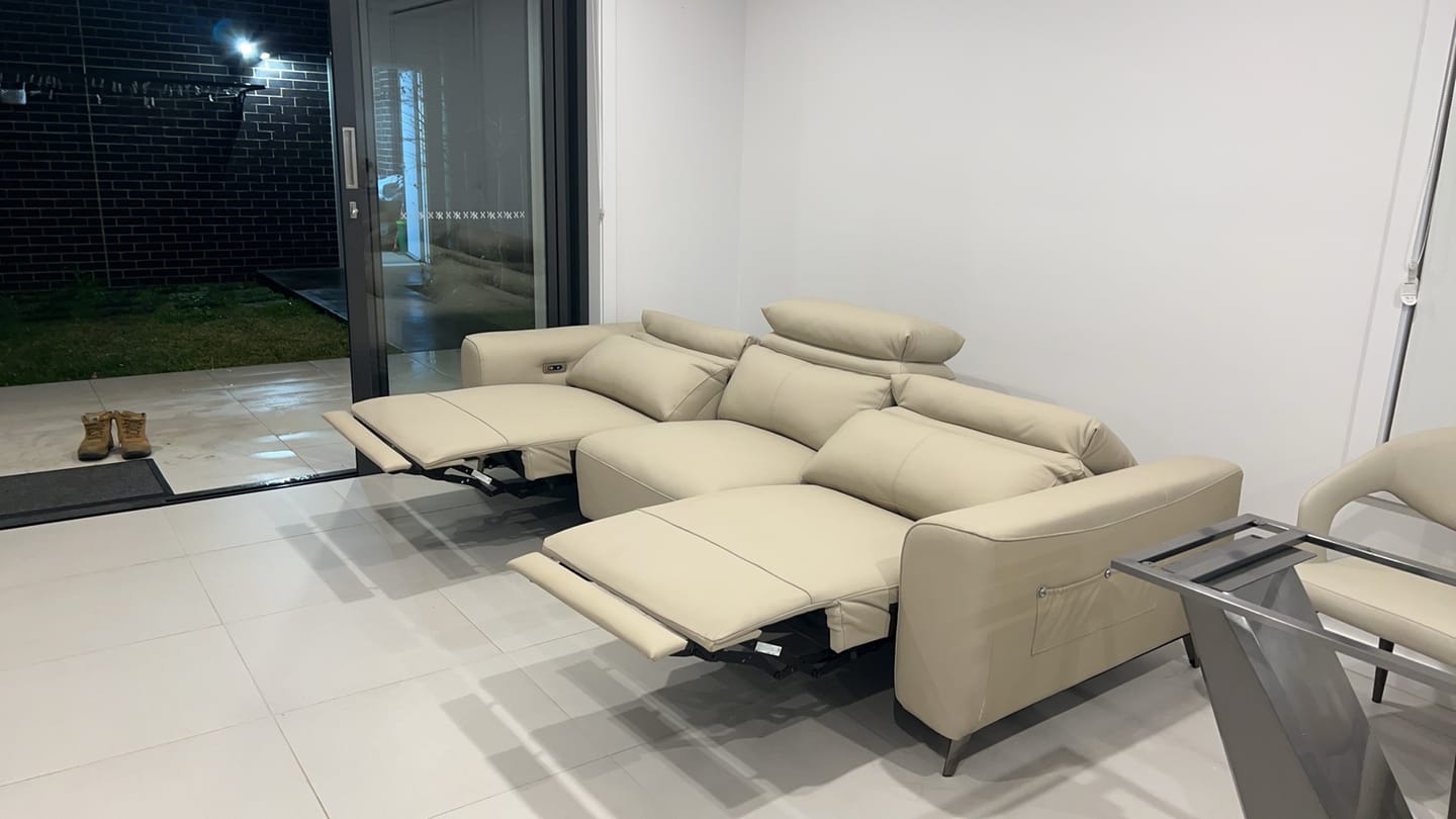 Customer photo review of LuxPower 3 Seat Dual Electric Reclining Sofa with Adjustable Headrest - Leather