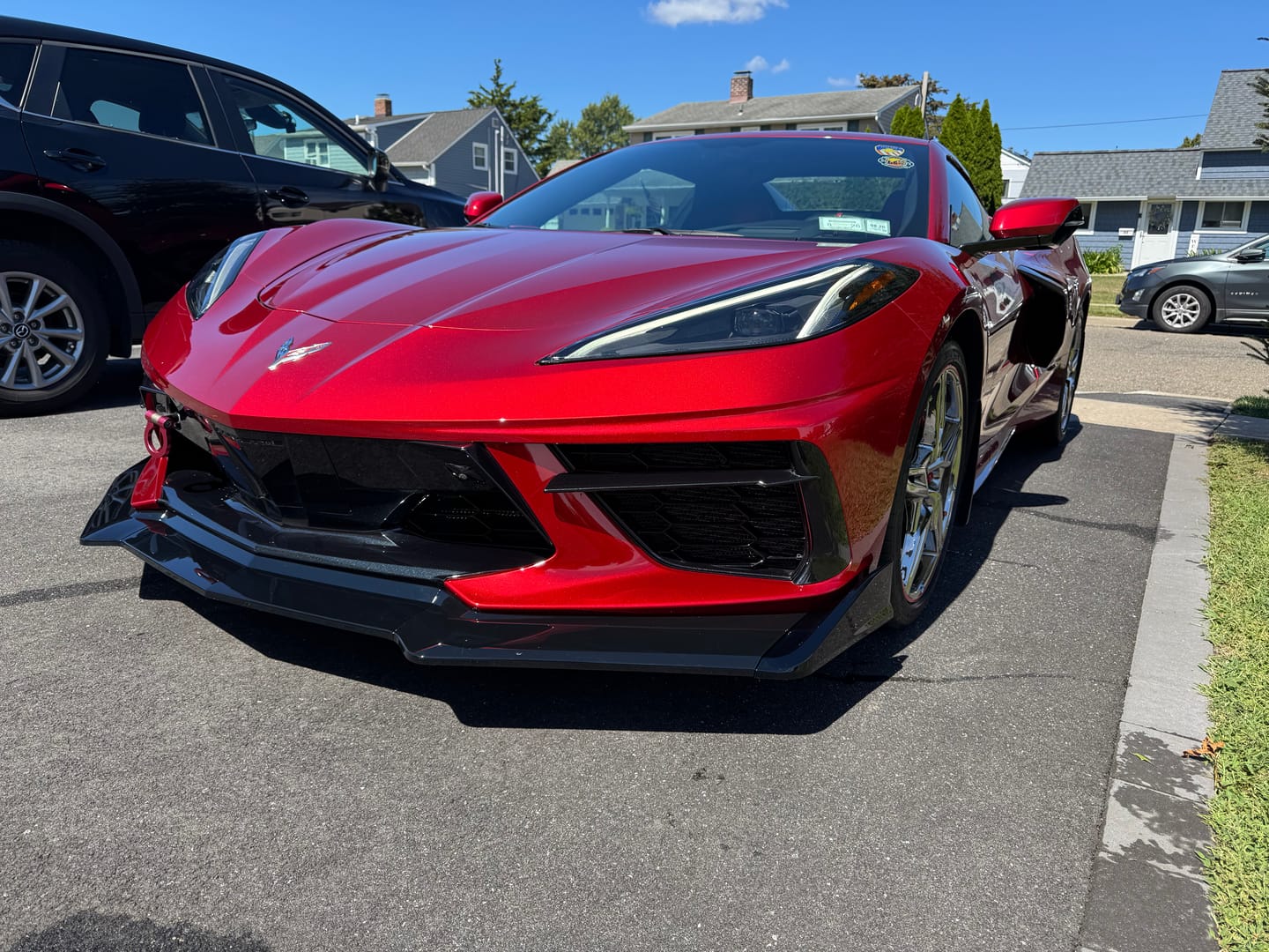 Customer photo review of Corvette C8 Extended Front Splitter (5-Piece version)