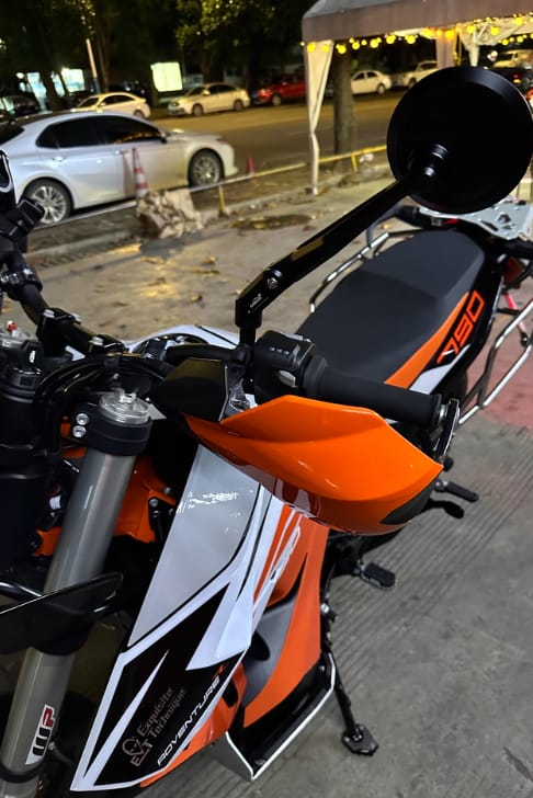 Customer photo review of LOBOO RM01 Round Foldable Mirrors (CNC Aluminum) | Scrambler & Adventure Style | Anti-Glare Lens
