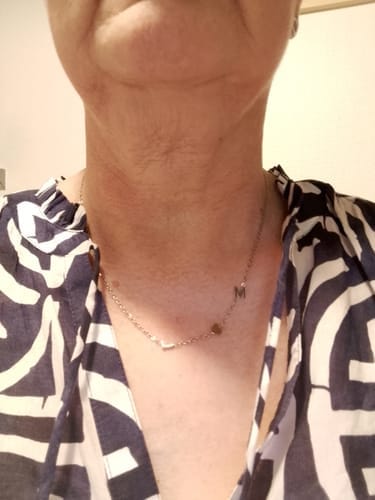 Customer photo review of Custom Sideways Initial Necklace