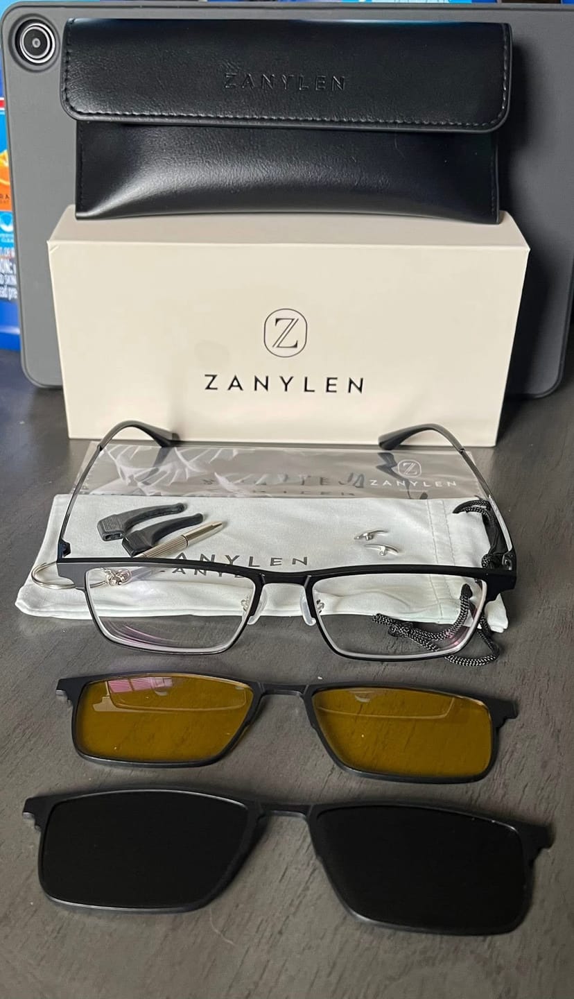 Customer photo review of Jensen | Magnetic Clip-on Eyeglasses Sunglasses | ZanyLen Best Sellers