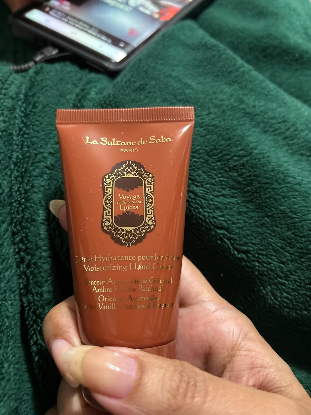 Customer photo review of Moisturizing Hand Cream -  Ayurvedic Treatment - Amber Vanilla Patchouli Journey To The Spices Route