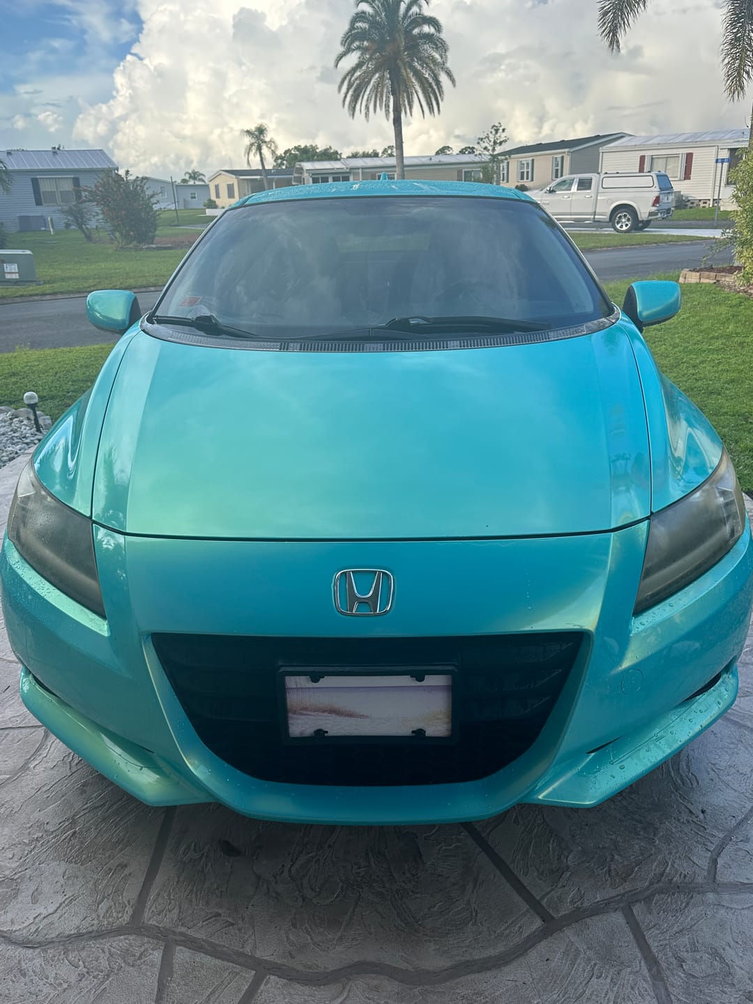 Customer photo review of Candy Metallic Neon Ice Blue Vinyl Wrap